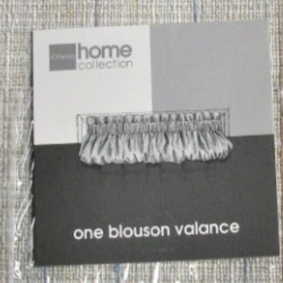 CURTAINS - 80x17.5 JC Penney Home Top Blouson Valance JewelTex Eggshell khaki - Picture 4 of 10